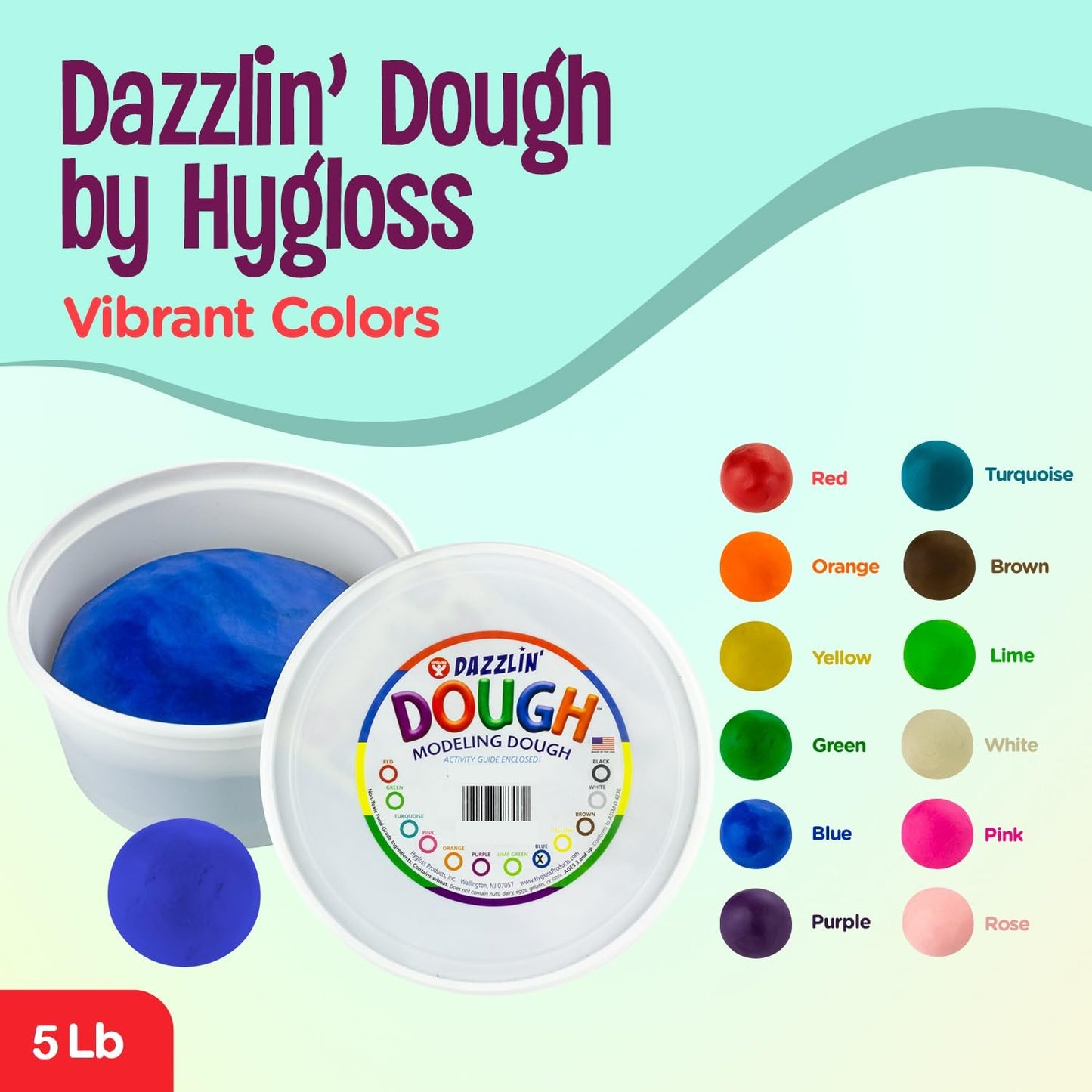 Hygloss Play Modeling Dough - Lime Green Dough Unscented - Safe & Non-Toxic for Kids Arts & Crafts - Party Favors - Classroom Su