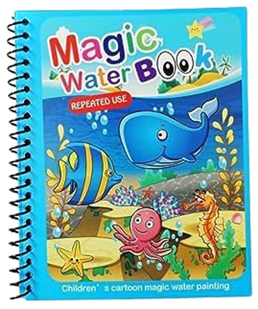 Storio Water Magic Book, Magic Doodle Pen, Coloring Doodle Drawing Board Games for Kids, Educational Book for Growing Kids Pack 
