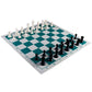 AMEROUS Roll-up Travel Chess Set, 17" x 17", Large Size, White Plastic, Easy to Carry with Shoulder Strap, Ideal for Beginners and Kids