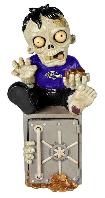 Foco Forever Collectibles Nfl Baltimore Ravens Unisex Zombie Figurinezombie Figurine Bank, Team Color, One Size