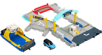 Matchbox Hmh29 Ferry Port Set With Detachable Wheeled Ferry, Elements To Activate Manually Or With The Help Of The Land Rover Car, Children'S Toy, From 3 Years Old,