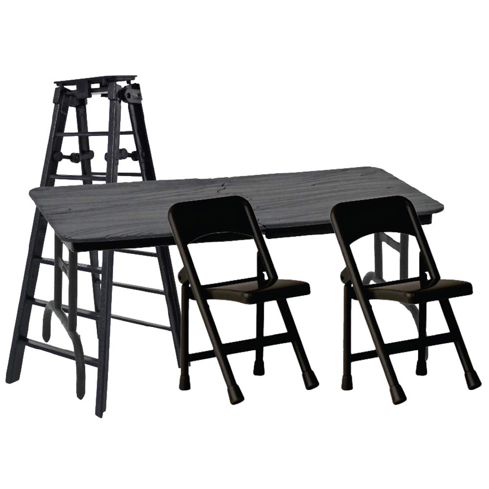 Ultimate Ladder, Table & Chairs Black Playset for Wrestling Action Figures
