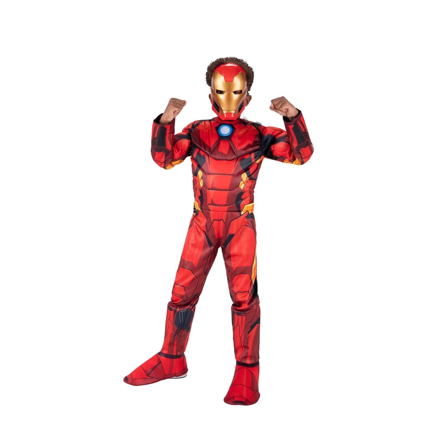 Marvel Boys Deluxe Iron Man Costume, Kids Tony Stark Superhero Halloween Costume, Child - Officially Licensed Large
