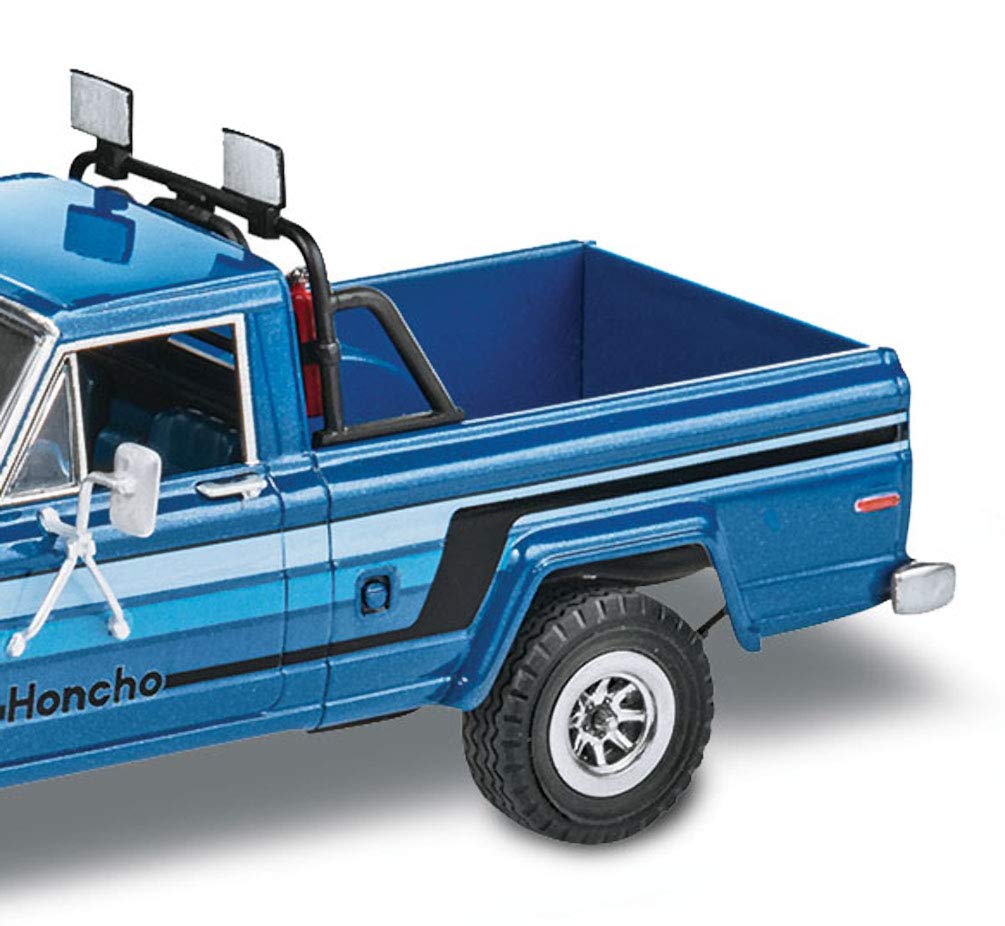 Revell 1/24 Scale Model Kit - 1980 Jeep Honcho Pickup Truck Ice Patrol with Snowmobile, Multi, Plastic, Model Revell_17224