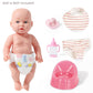 Edollable Realistic Baby Doll Accessories Set Toys For 12 Inch Dolls Includes Doll Potty, Bib,Pacifier,Diaper And Feeding Bottle