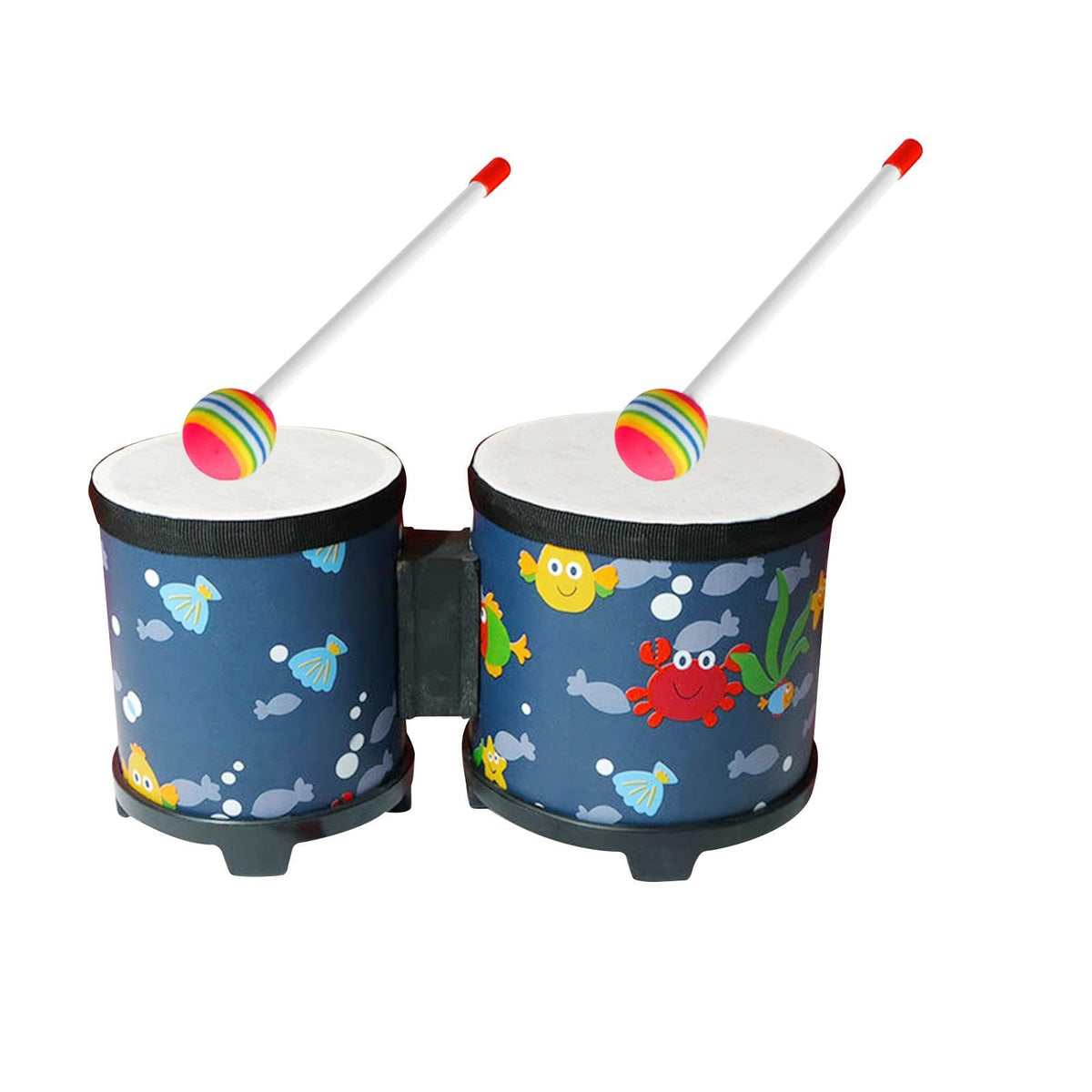 Ecomistiq5 And 6 Bongo Drum Set With Wood Drumsticks For Girls Boys Birthday Gift Sea|Toys & Hobbies|Educational|Music & Art