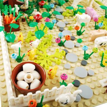 Baenrcy Animal Building Blocks Zoo Sencery Accessories Animal Set Building Bricks Kit Diy Building Set Compatible All Major Brands (28Pcs)