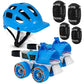Jaspo Kids Delite Intact Junior Skates Combo (Skates+Helmet+Knee+Elbow) Suitable for Age Upto 5 Years, Unisex, Outdoor Wheel, Bl