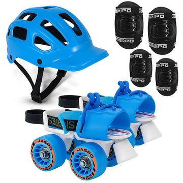Jaspo Kids Delite Intact Junior Skates Combo (Skates+Helmet+Knee+Elbow) Suitable for Age Upto 5 Years, Unisex, Outdoor Wheel, Bl
