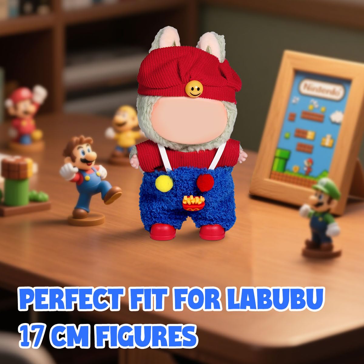 AICase for Labubu Clothes/for Labubu Outfits Clothes Set for 17cm Lububu Doll 3 Piece Set Hat Clothing for LA BUBU  Boys and Girls Stylish Adorable Dolls Clothes Accessories (No Doll)_10