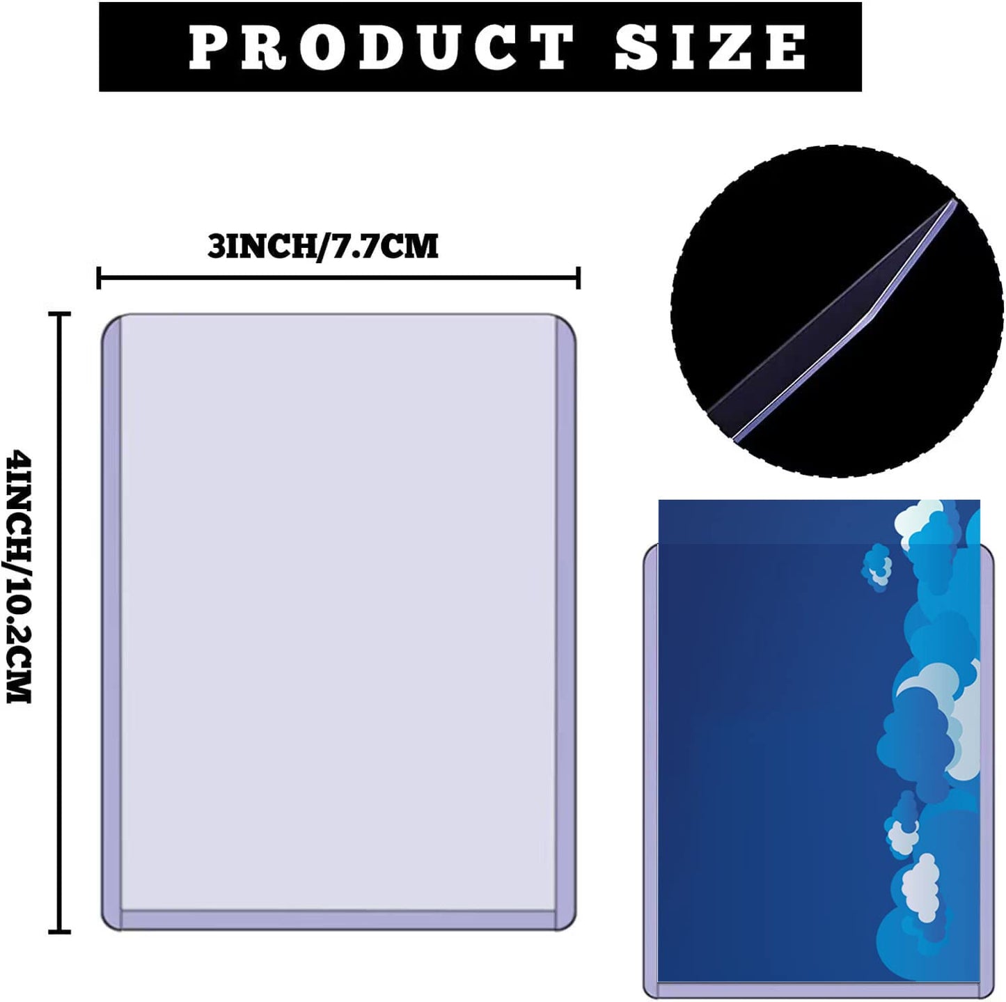KALOPEZY 50 Pcs Hard Plastic Card Sleeves - 3x4 Inch Protective Holders for Baseball & Trading Cards, 50 Pack