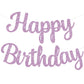 Beishida Light Purple Happy Birthday Banner - No Diy,10Feet,Pre-Strung-Glitter Happy Birthday Sign, Happy Birthday Garland,Happy