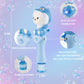 Bubbles For Kids,Cute Cartoon Blue Dolphine Automatic Bubble Wand,Usb Rechargeable Bubble Machine,With 2 Bubble Solutions,Music,