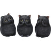 Nemesis Now Three Wise Fat Cats 8.5Cm Figurine, Resin, Black