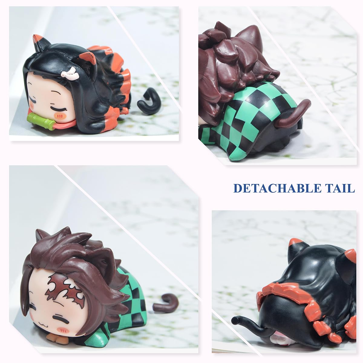 Ggjqqdm Demon Cosplay Slayer Figure Set Cute Anime Figure Desktop Decoration Ornament Kawaii Anime Figure Fan Birthday Gift Collection 1.6X2.2In (6Pcs)