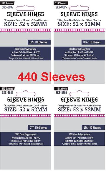 Sleeve Kings ''Kingdom Death Monster'' Card Sleeves 52 X 52 Mm (4X110 Pack, 440 Sleeves)