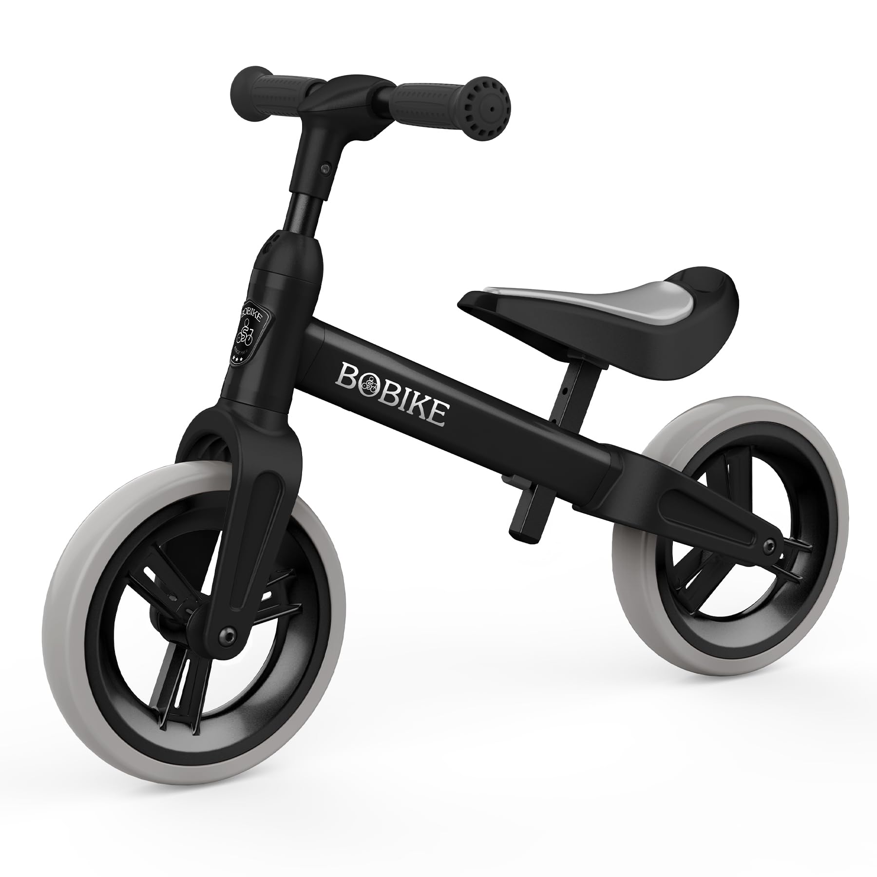 Bobike Toddler Balance Bike Toys For 1 To 6 Year Old Girls Boys Adjustable Seat And Handlebar No-Pedal Training Bike Best Gifts For Kids(Black)