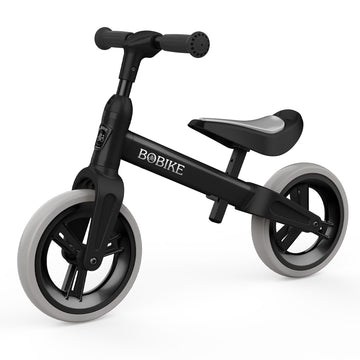 Bobike Toddler Balance Bike Toys For 1 To 6 Year Old Girls Boys Adjustable Seat And Handlebar No-Pedal Training Bike Best Gifts For Kids(Black)