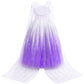 Aolliya Princess Dress for Girls Snow Queen Princess Costumes Purple Princess Dress Up for Halloween Cosplay Carnival