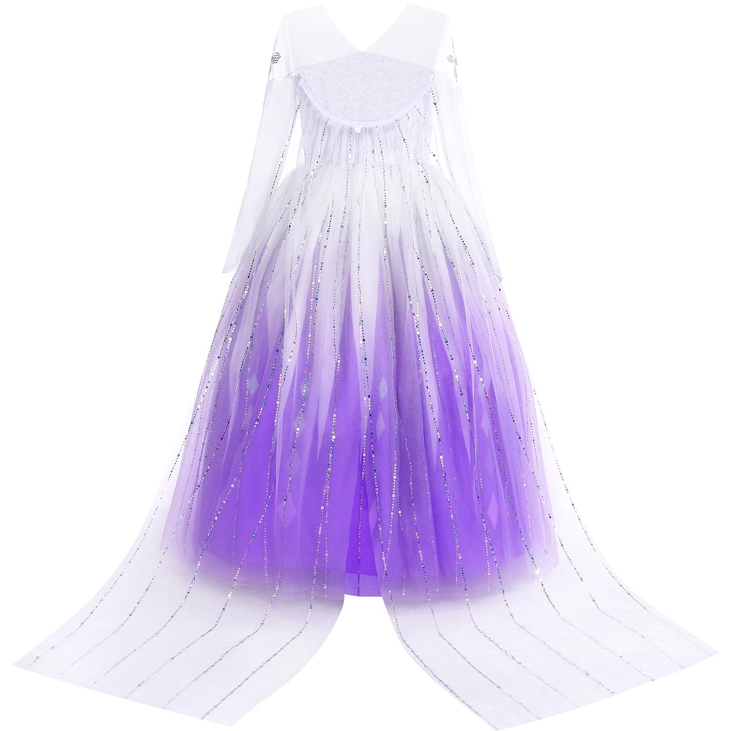 Aolliya Princess Dress for Girls Snow Queen Princess Costumes Purple Princess Dress Up for Halloween Cosplay Carnival