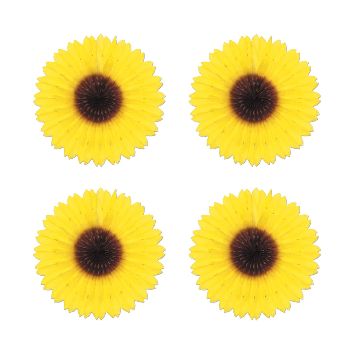 Beistle Sunflower Fan Pack of 4