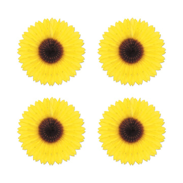 Beistle Sunflower Fan Pack of 4