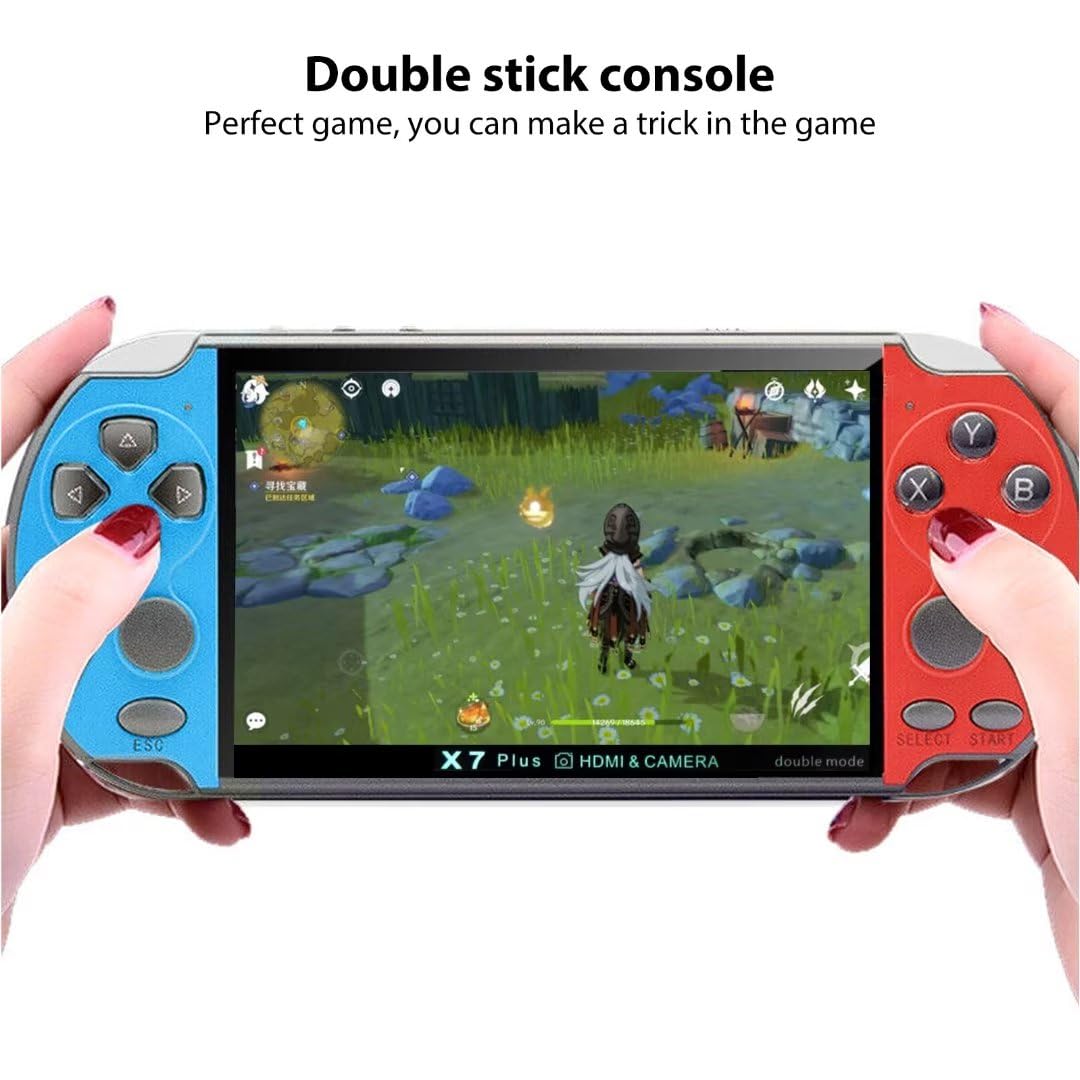 Specialized 1000 Games Built-In Retro Portable Mini Handheld Video Game Console 8-Bit 5.1 Inch 128Bit Color LCD Kids Color Game Player