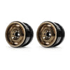 Treal Aluminium 2.2 Beadlock Wheels Rims(2) Pcs Vintage Wheel Fit Rc Crawler Mud Truck 2.2 Tires -Type B (Black)