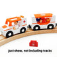 Dshmixia Wooden Train Cars Track Accessories Set Plane Toy With Light And Sound For Train Toys For Toddlers 3-5-7 Boys Girls Years Old(Rescue Helicopter(With Light And Sound))