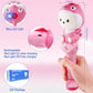 Cute Bubble Wand Machine For Kids,Automatic Electric Cartoon Musical Light Usb Rechargeable Bubble Maker With 2 Bubble Solutions