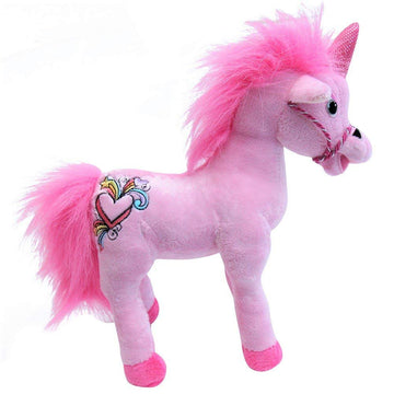 Snuggle Stuffs Plush Magical Pink Unicorn Stuffed Animal, 11" - Soft Polyester Toy for Girls