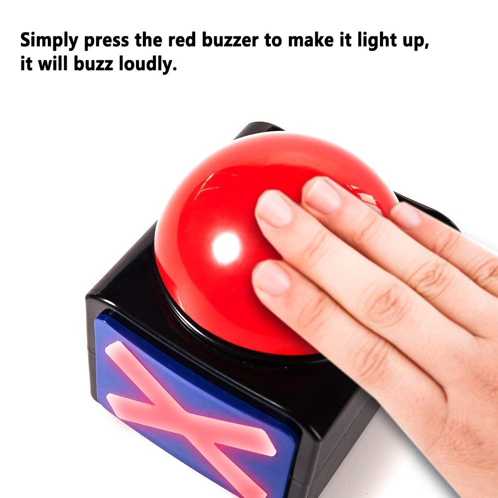 DAFEN Game Answer Buzzer 2 Pcs  Game Buzzer Alarm Sound Play Button with Light Trivia Quiz Got Talent Buzzer Toys for Kids mature-themed