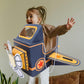 SAFIGLE Children Wearable Cardboard Plane: Airplane Costume for Kids DIY Paper Aircraft with Rotating Fan - Cardboard Car Fun Ou
