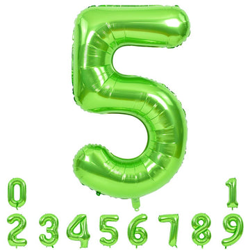 Toniful 40 Inch Large Green Numbers Balloons 0-9, Number 5 Digit 5 Helium Balloons, Foil Mylar Big Number Balloons For Birthday