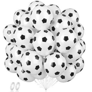 Biapian 60 Pcs Football Balloons, Football Balloon For Boys, 12 Inch Soccer Latex Balloons Football Pattern Helium For Kids Boys