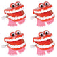 The Dreidel Company Wind Up Teeth Chomping & Chattering Teeth With Googly Eyes Toys For Kids Birthday Party Favors, Novelty And Gag Gifts, 1.75' Inches (4-Pack)