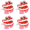 The Dreidel Company Wind Up Teeth Chomping & Chattering Teeth With Googly Eyes Toys For Kids Birthday Party Favors, Novelty And Gag Gifts, 1.75' Inches (4-Pack)