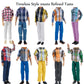 E-TING 10-Item Boy Doll Outfit Pack - 5 Casual Wear Sets + 5 Shoes, Polyester, Random Styles