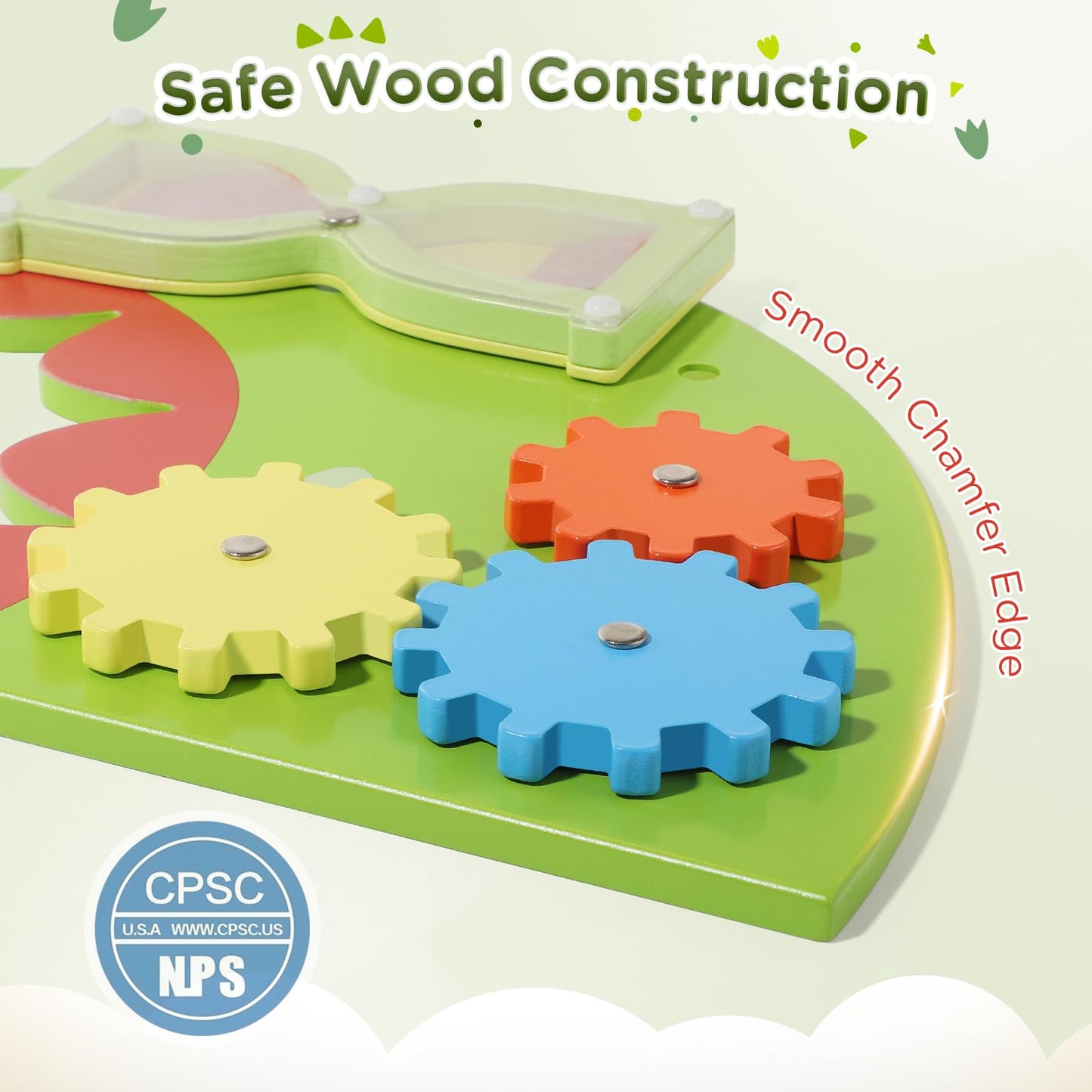 Joyibay Dinosaur Sensory Wall Panel: Sensory Wall Toy Wooden Dinosaur Busy Board Sensory Board Wall Toys 8 Sensory Activities Ga