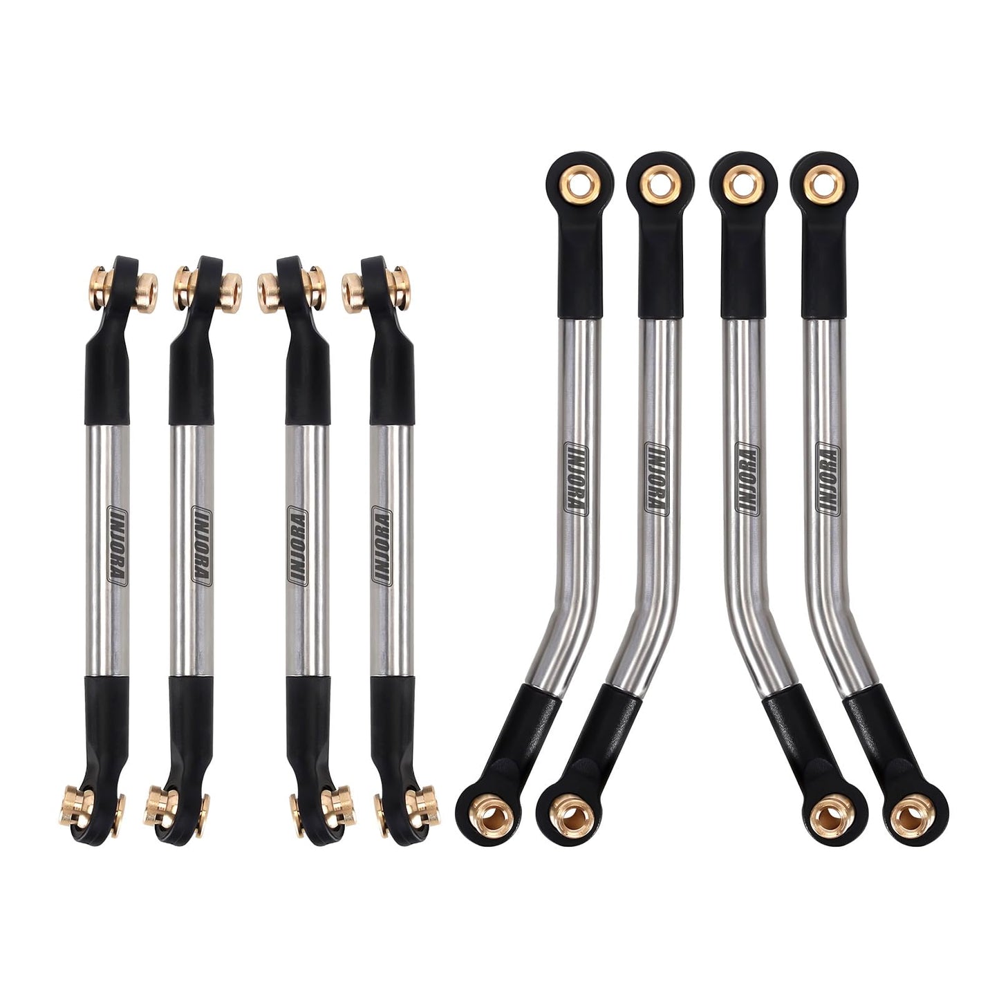 INJORA High Clearance Links Set - Stainless Steel Chassis Links for 1/18 RC Crawler FMS FCX18 LC80 Upgrade