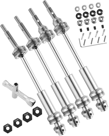 Hopsuprc #45 Steel Drive Shaft Cvd Upgrades For 1/10 Slash Vxl 4X4,Rustler Vxl 4X4,Stampede Vxl 4X4,Hoss Vxl 4X4 4Wd,Stainless F