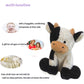 CHELEI2019 Cow Plush Stuffed Animal Toy - Soft, Cuddly, 9" White Cotton for Kids