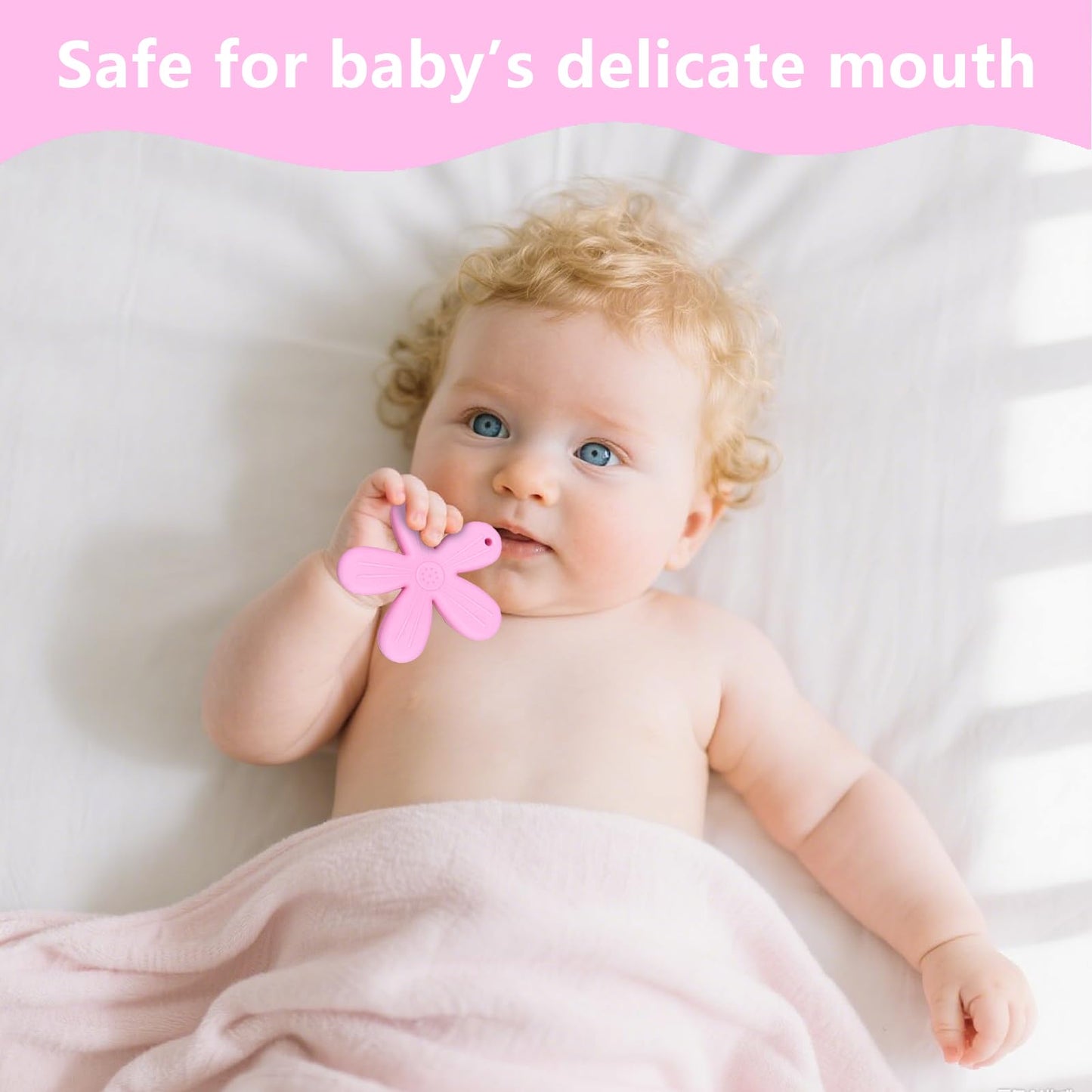 3 Pack Baby Teething Toys for Infants 0-12 Months, BPA Free Silicone Teether Toy, Baby Essentials for Boys Girls, Soft Textured