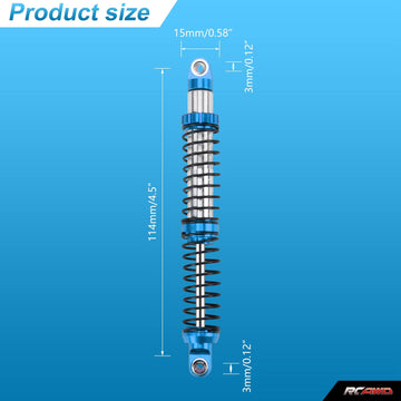 Rcawd 110Mm Shock Absorber Damper Universal For A Lot Of 1/10 Rc Hobby Cars, Full Aluminum Rc Shock Upgrades, 7075 Adjustable Sh