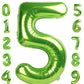 Number 5 Balloon 40 Inch Light Green Birthday Party Decorations, Five Year Old Balloon Decorations, 5 15 Number Balloons Dinosau