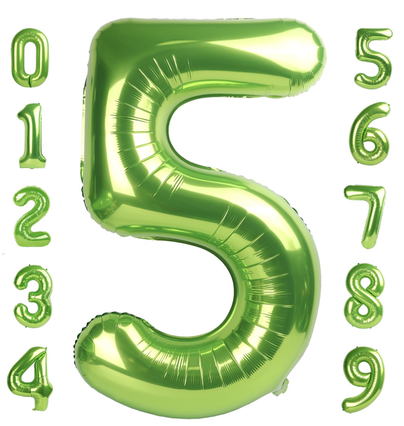 Number 5 Balloon 40 Inch Light Green Birthday Party Decorations, Five Year Old Balloon Decorations, 5 15 Number Balloons Dinosau
