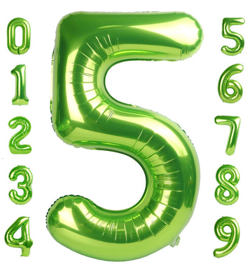 Number 5 Balloon 40 Inch Light Green Birthday Party Decorations, Five Year Old Balloon Decorations, 5 15 Number Balloons Dinosau