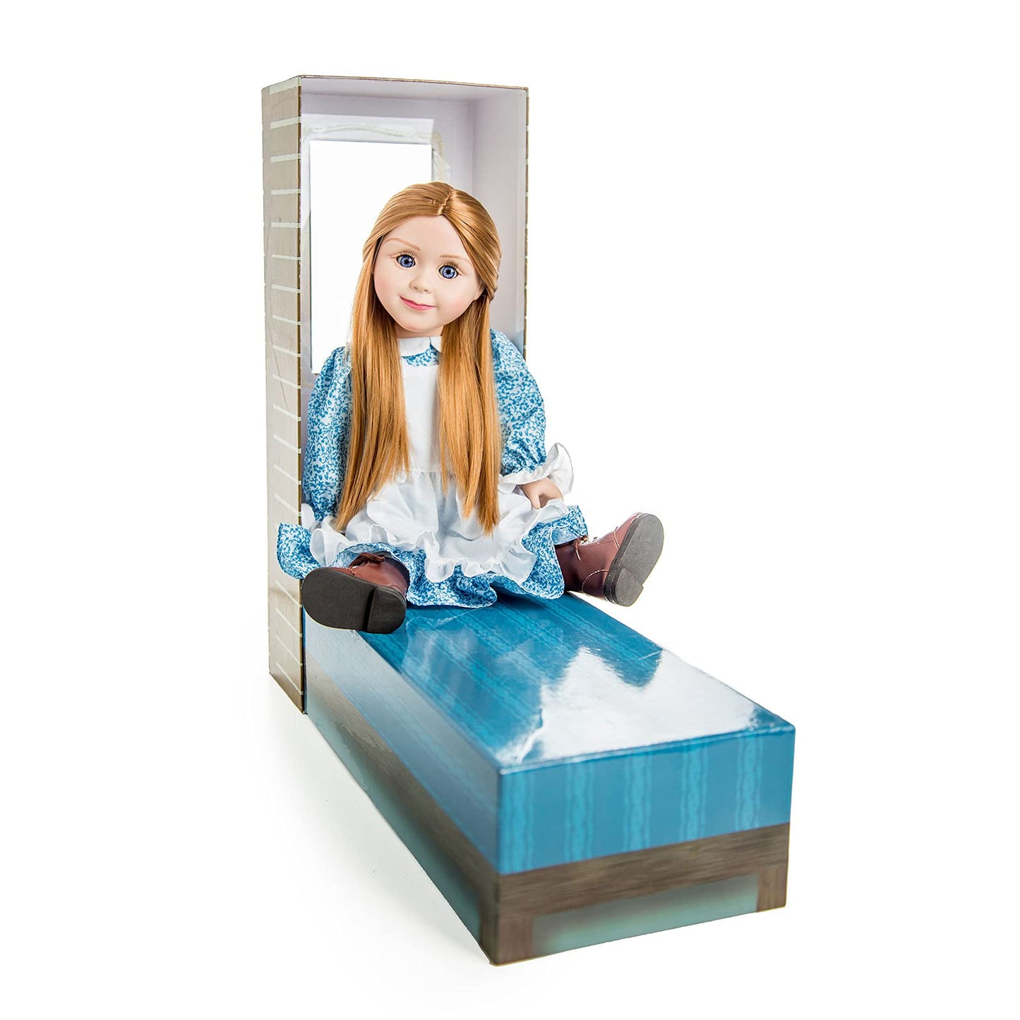 The Queen'S Treasures Officially Licensed Little House On The Prairie Mary Ingalls 18 Inch Doll, Comes With A Lunch Pail,Food And Chalk Board. Compatible With American Girl