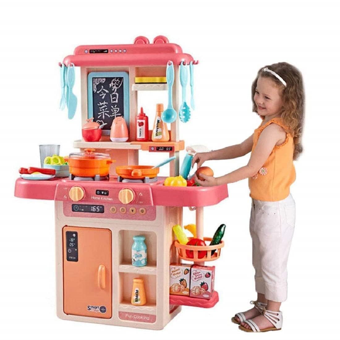 MahadikStore 42 Pcs Kitchen Toy Set Simulated Spray with Light & Sound Kitchen Pretend Play Set
