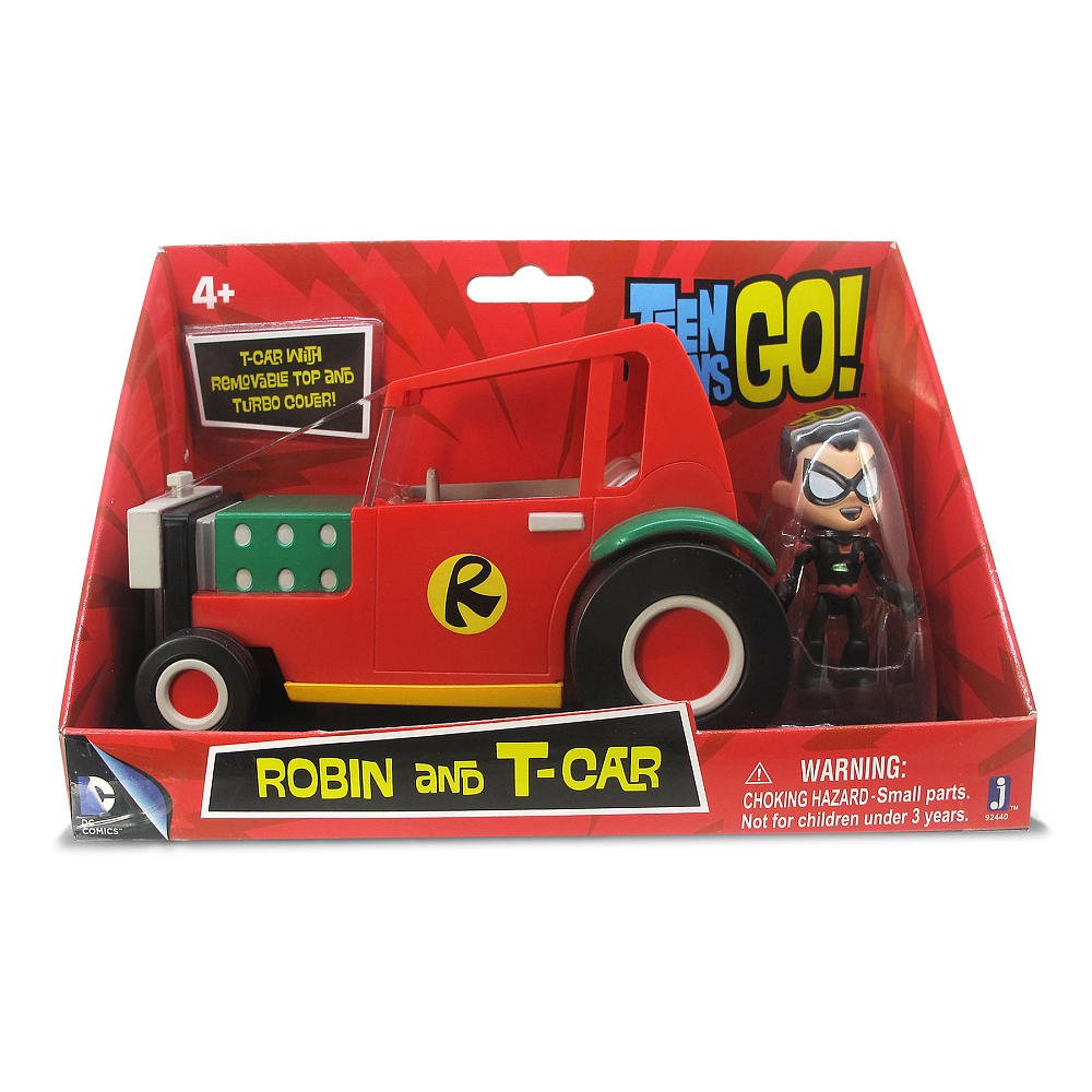 Teen Titans Go! 2.75" Robin Action Figure with 5" Vehicle - Multi-colored, Plastic, Model 92440